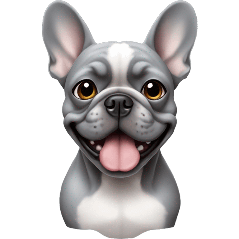 freaky grey french bulldog  emoji