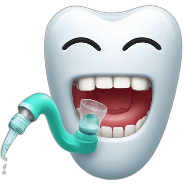 dental irrigator eats a man emoji