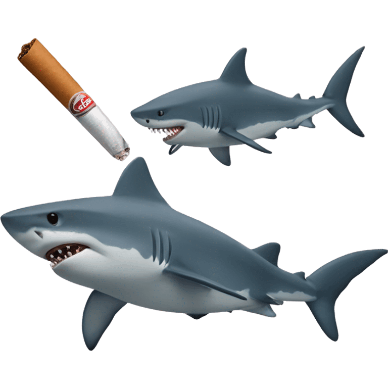 shark with sigarets  emoji