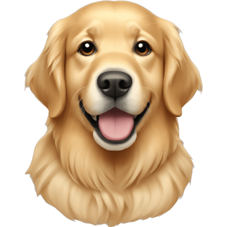 Golden retriever with cabcer emoji