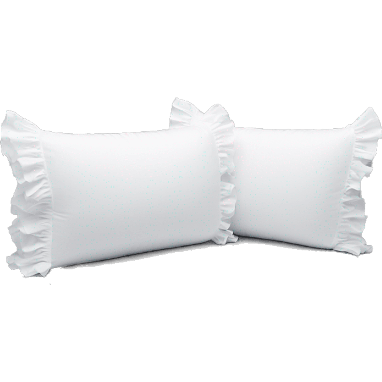 2 white pillows with ruffles frontal  emoji