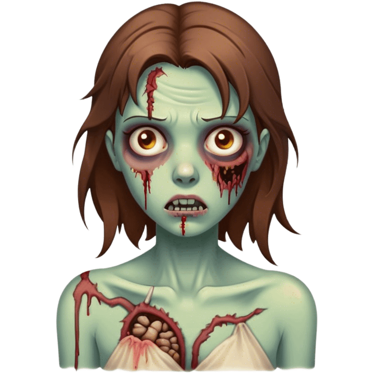 Zombie girl with brown hair  emoji