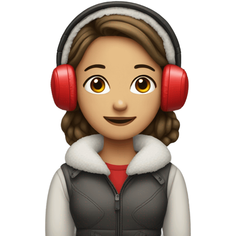 Girl with red earmuffs  emoji