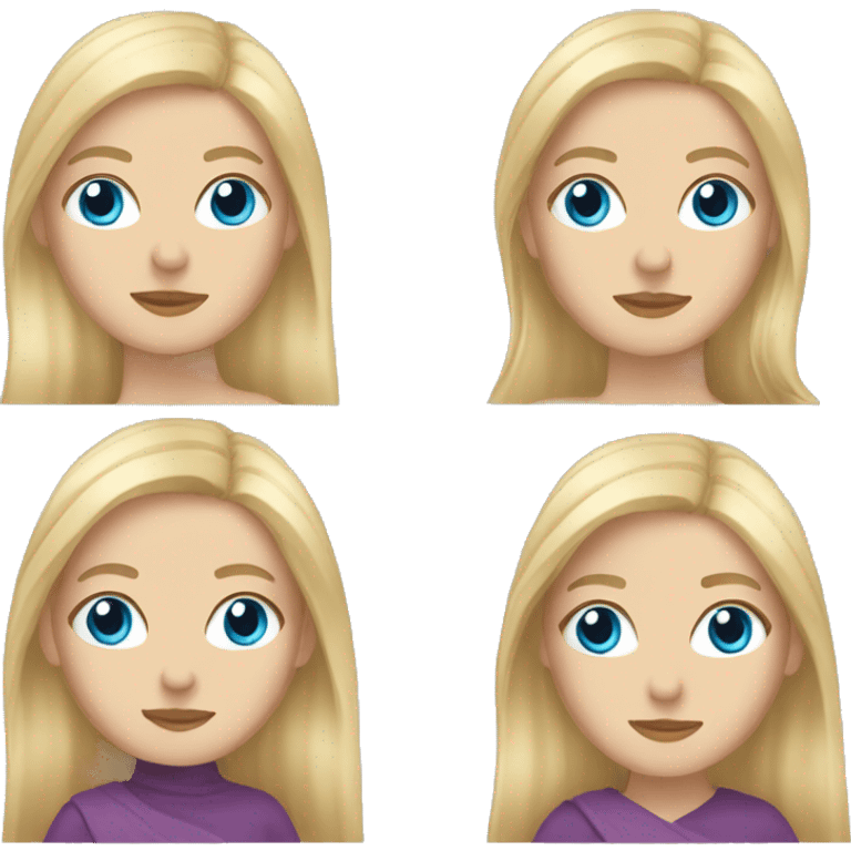 white woman blue eyes long blond hair and earrings emoji