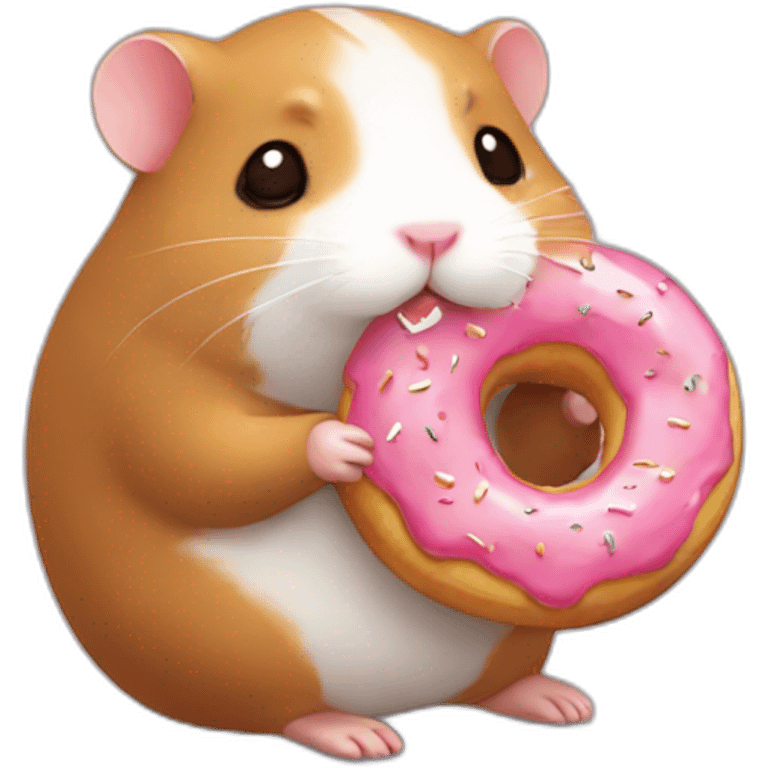 small hamster eat choco donut emoji