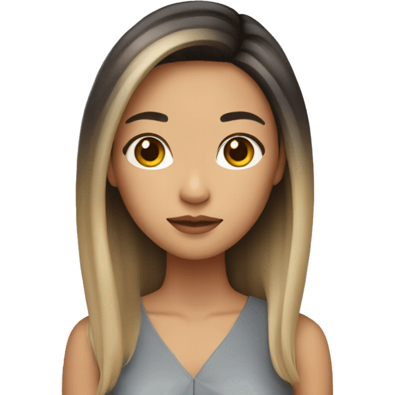 asian woman with balayage hair emoji