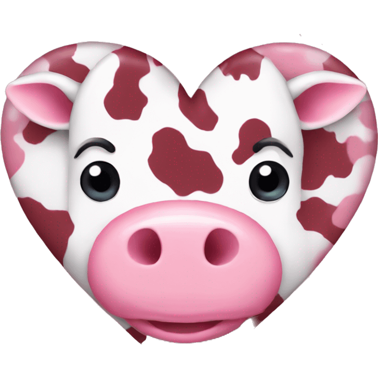 Pink cow print heart emoji