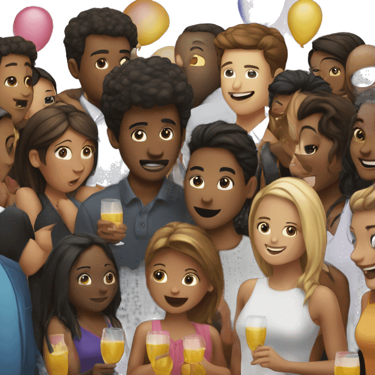 People socializing at party emoji