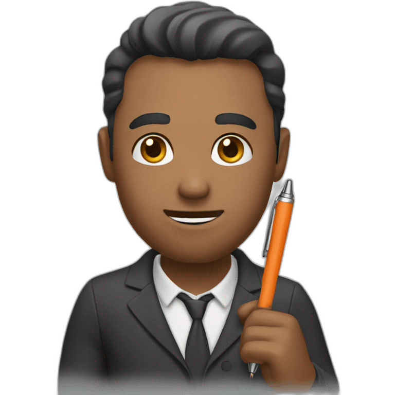 man holding a pen emoji