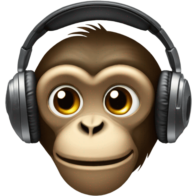 Monkey with headphones eye closed emoji