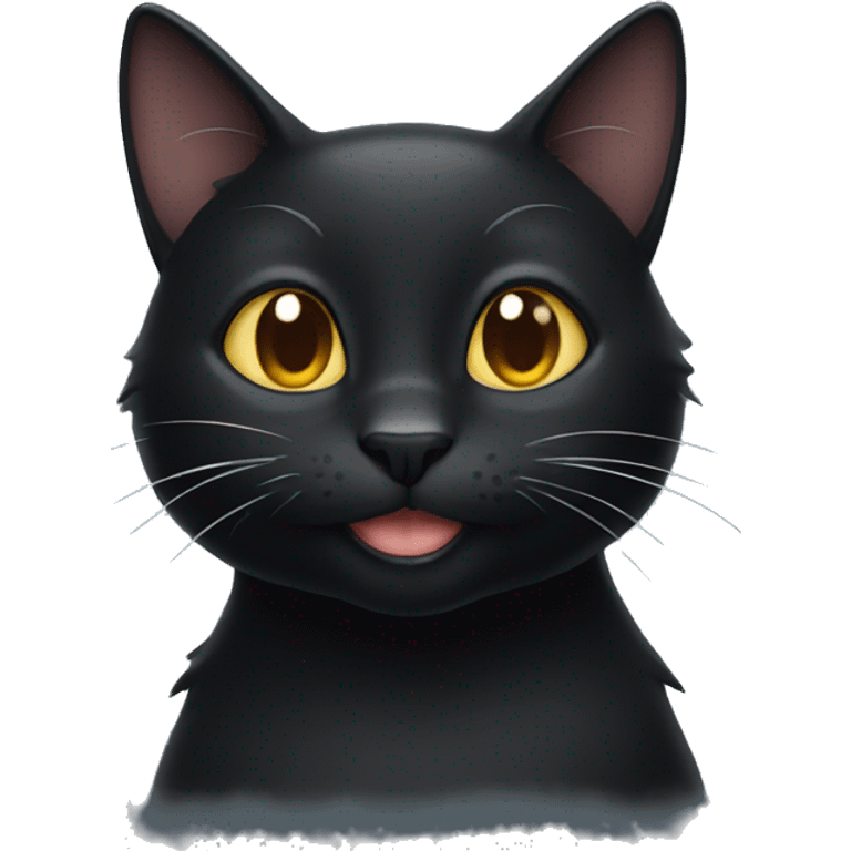 Black cat with a smile emoji