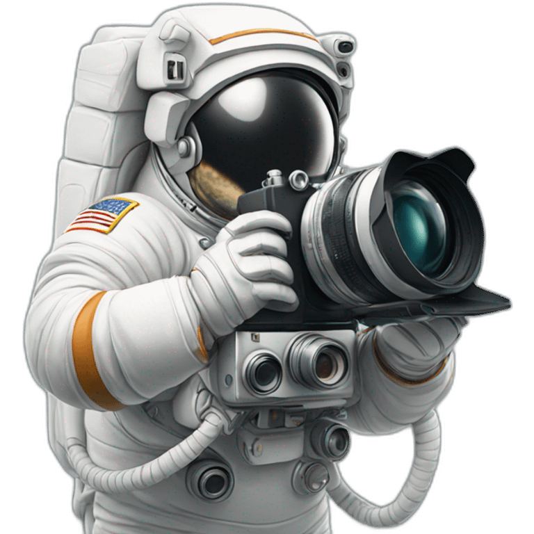 astronaut taking a photo with an old camera emoji