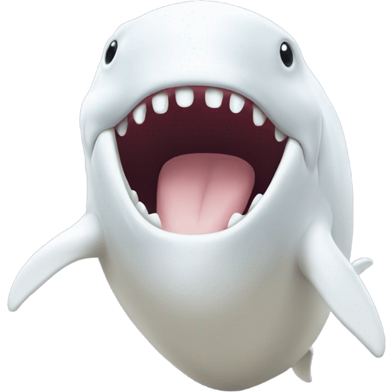 white whale , open mouth emoji