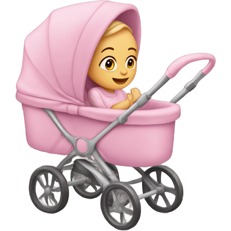 Stroller with baby girl emoji