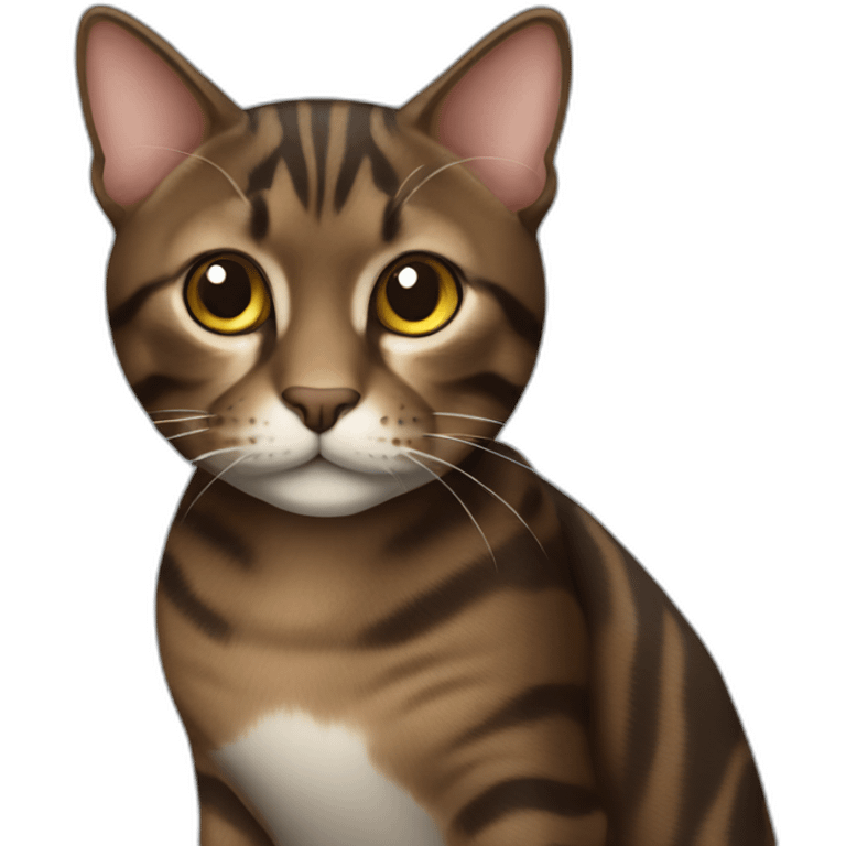 dark brown tabby cat emoji