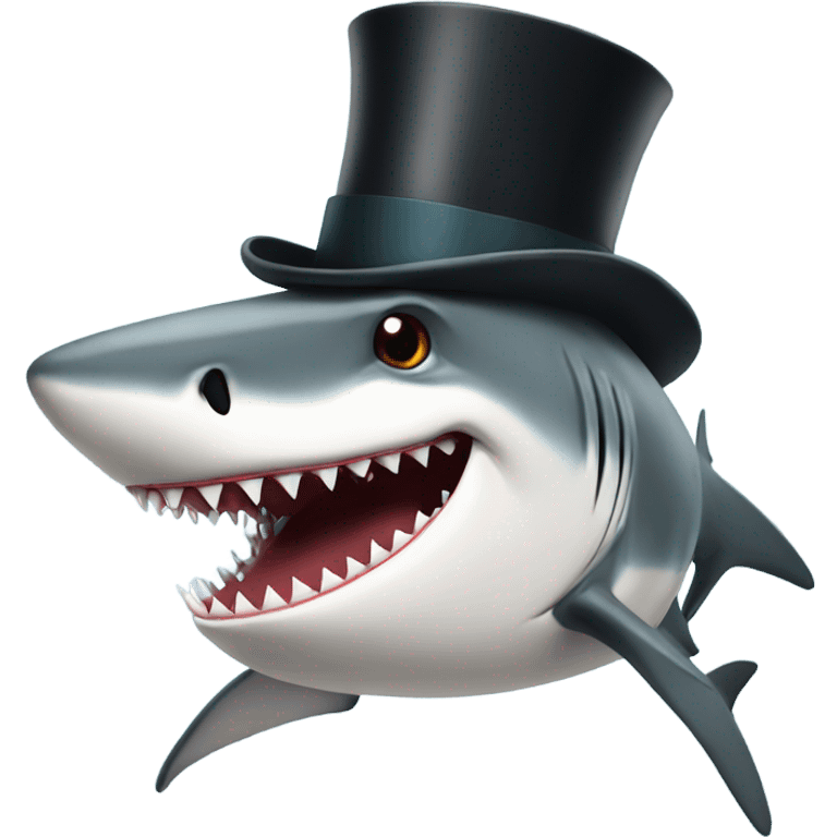 Shark with a top hat and a cigarette  emoji