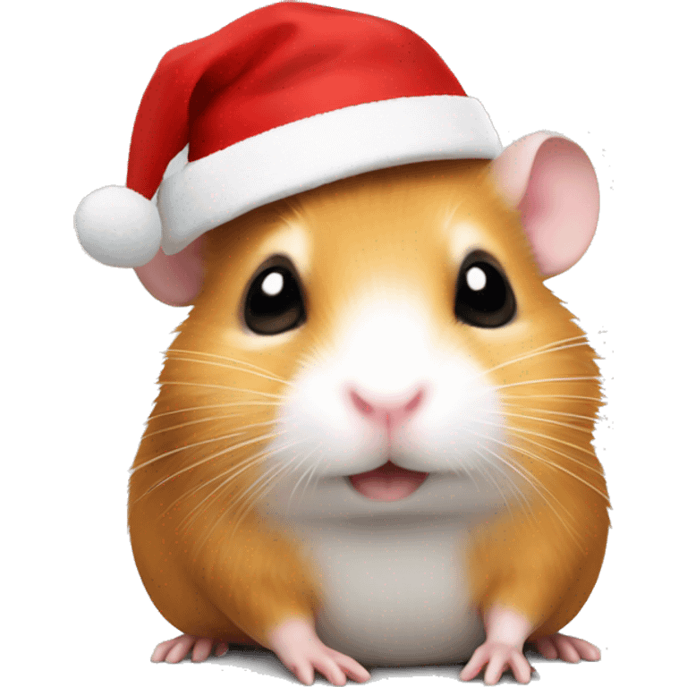 Hamster with Christmas hat  emoji