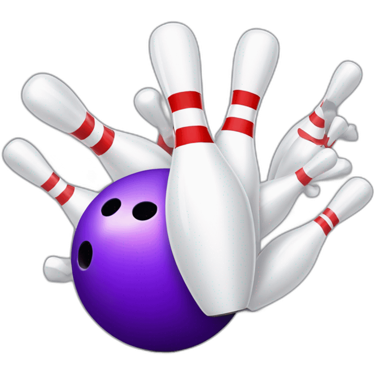 bowling ball is knocking down 3 pins emoji