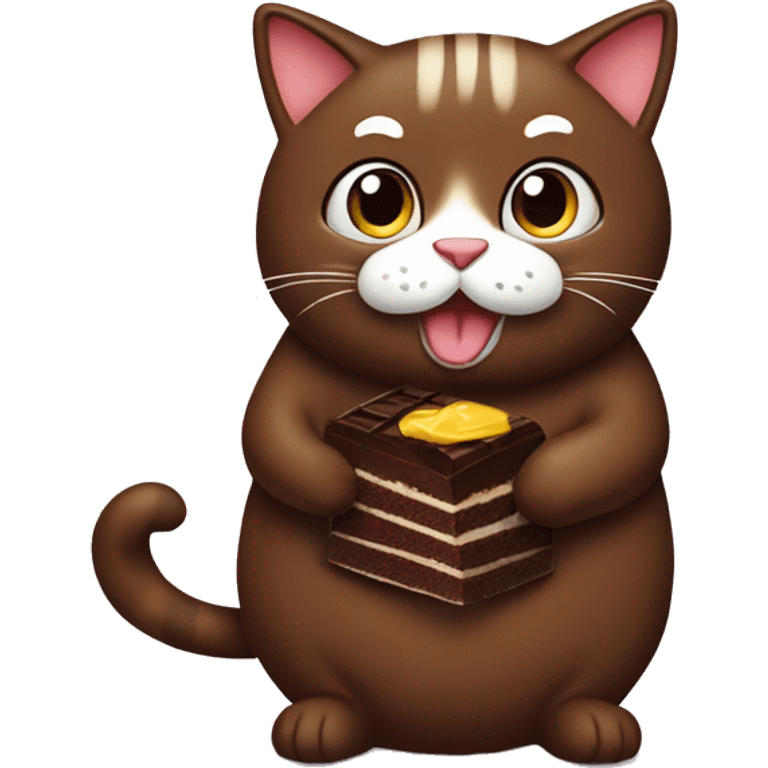 Fat cat eat chocolate emoji