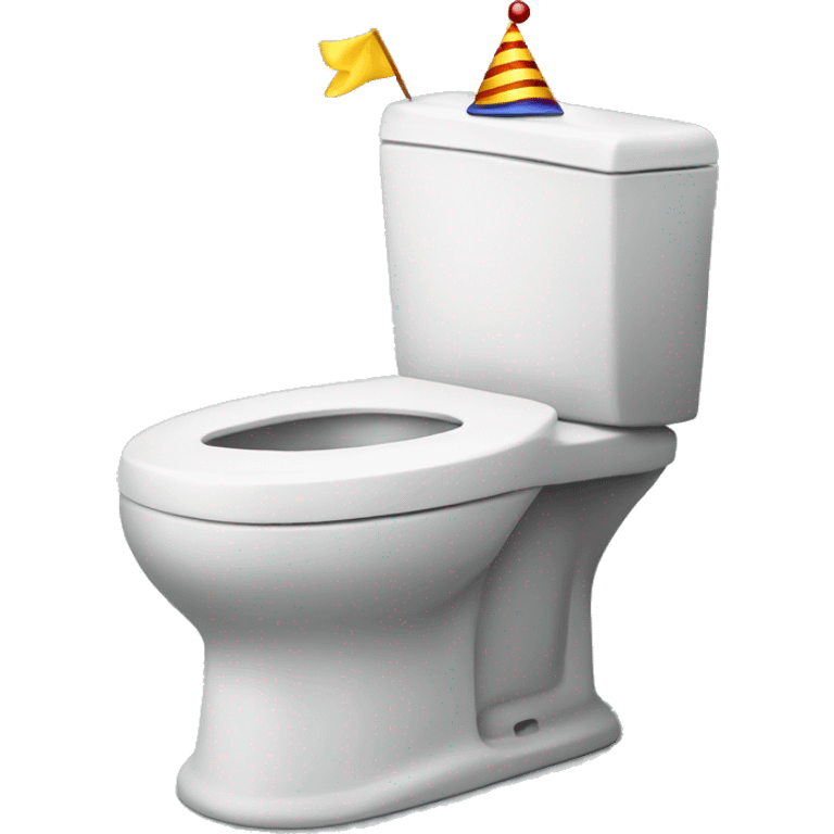 Skibidi toilet with a party hat emoji