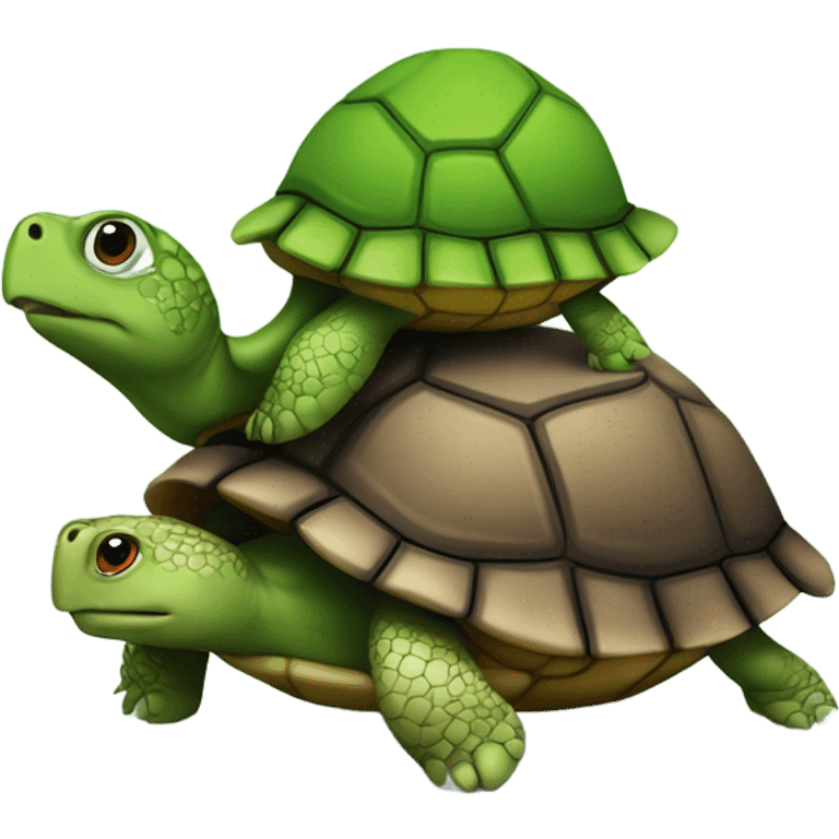 turtle on top of a turtle on top of a turt emoji