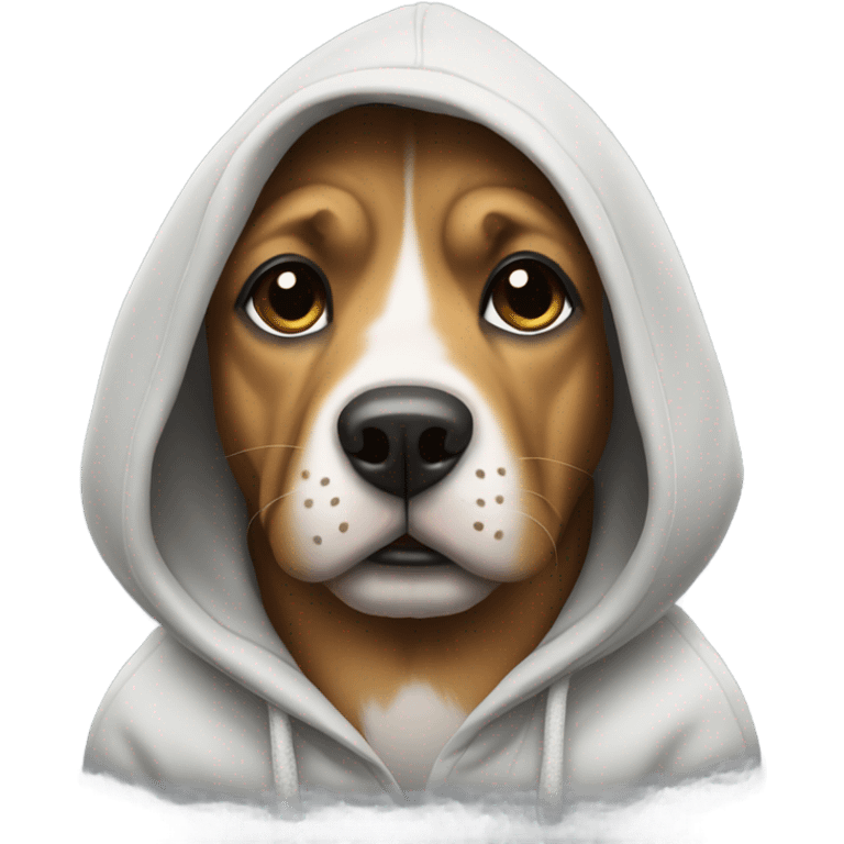 Dog wearing a hoodie emoji