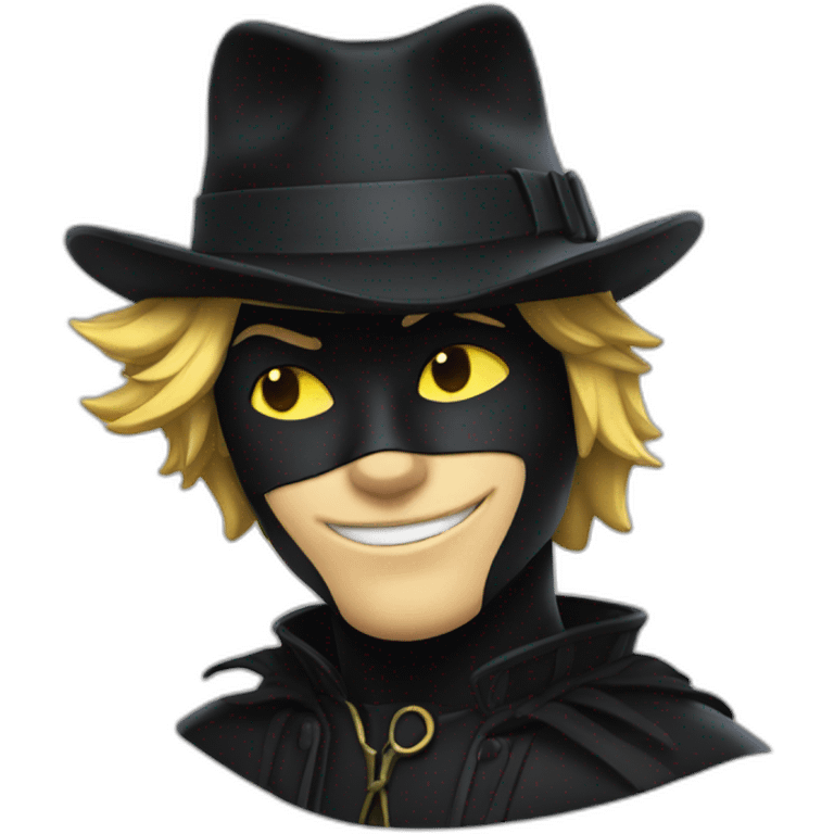 Chat noir efreyée emoji