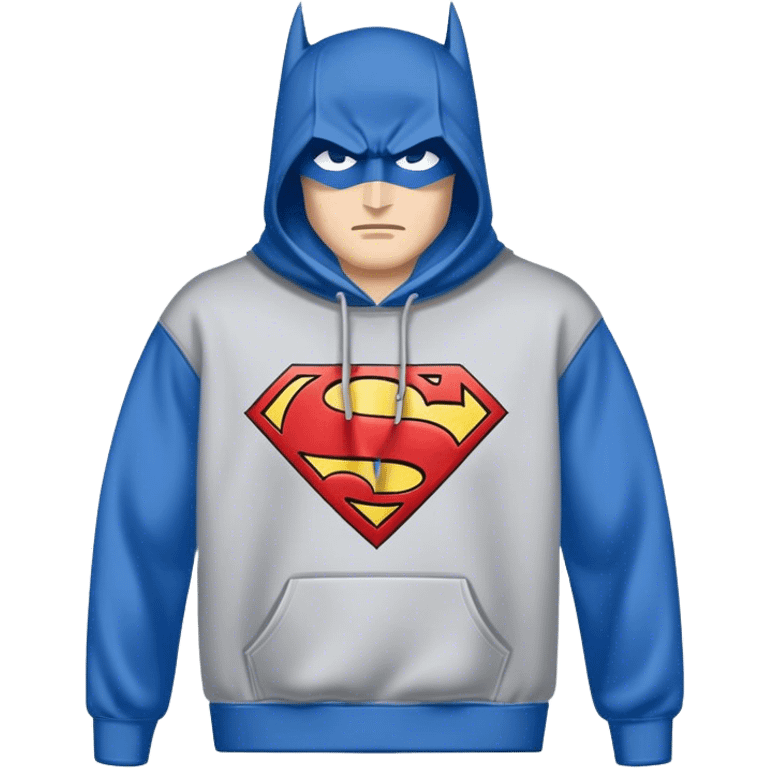 Half Superman Batman  logo hoodie emoji