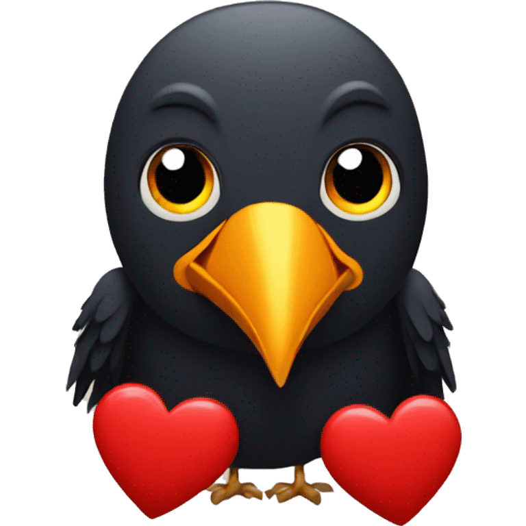 crow with hearts emoji