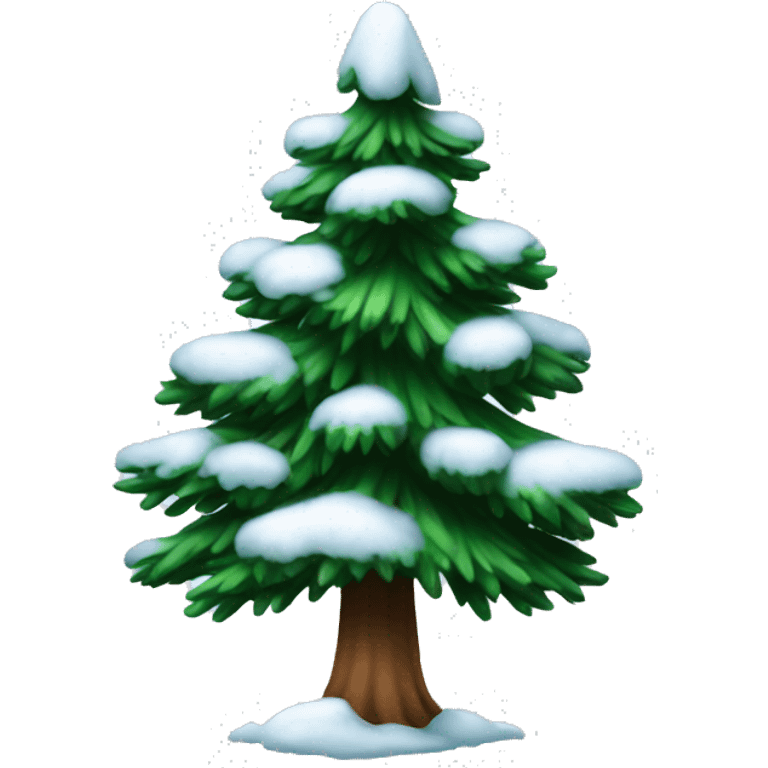 pine tree has snow emoji