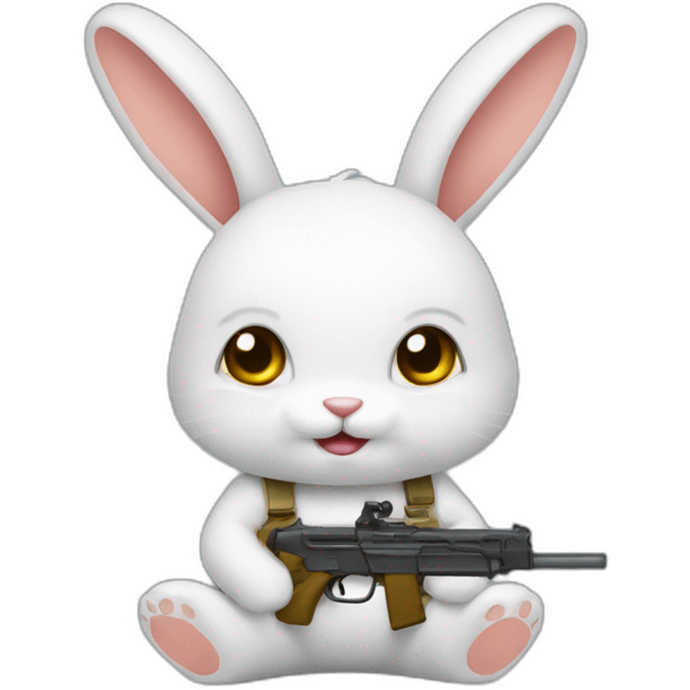 Lapin avec un fusils emoji