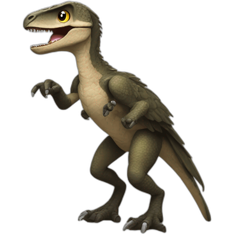 i want an raptor, with an waving arm emoji