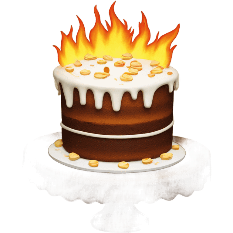 Cake on fire emoji