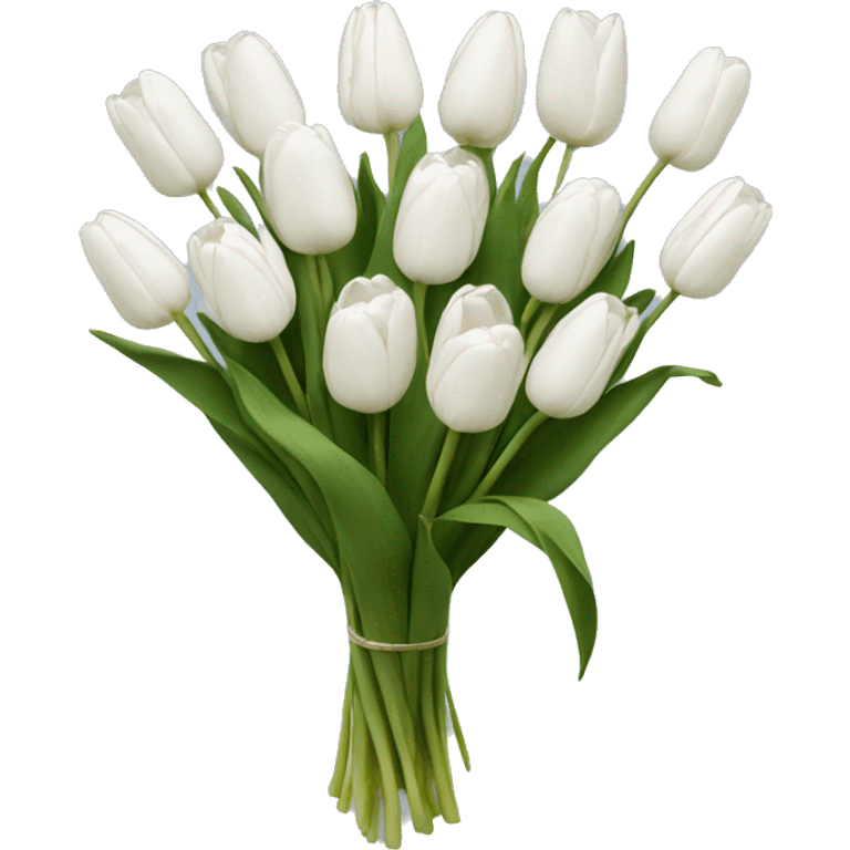 bouquet of white tulips emoji