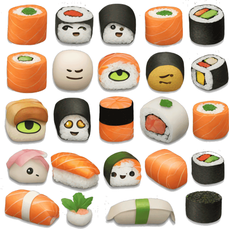 Rolls and sushi  emoji