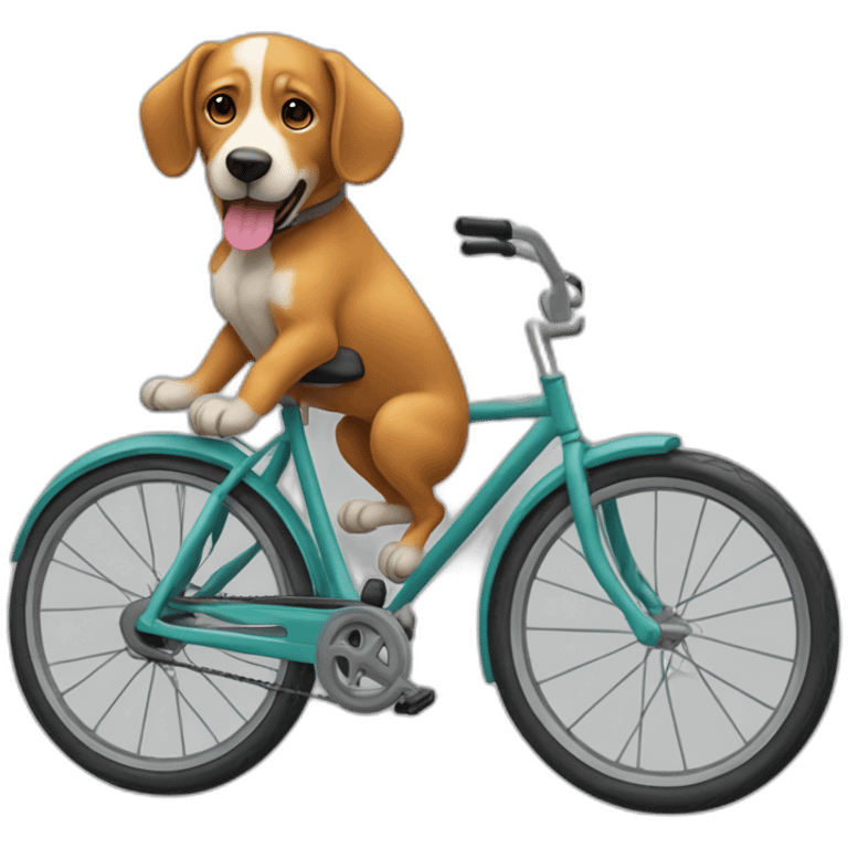 Chien qui fait du vélo sans les main emoji