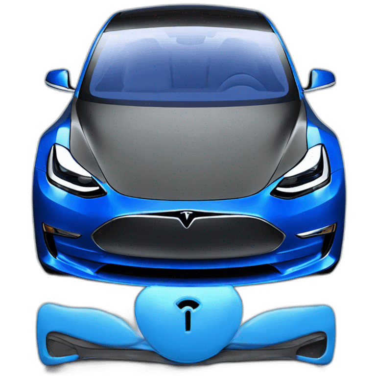 tesla model 3 blue emoji