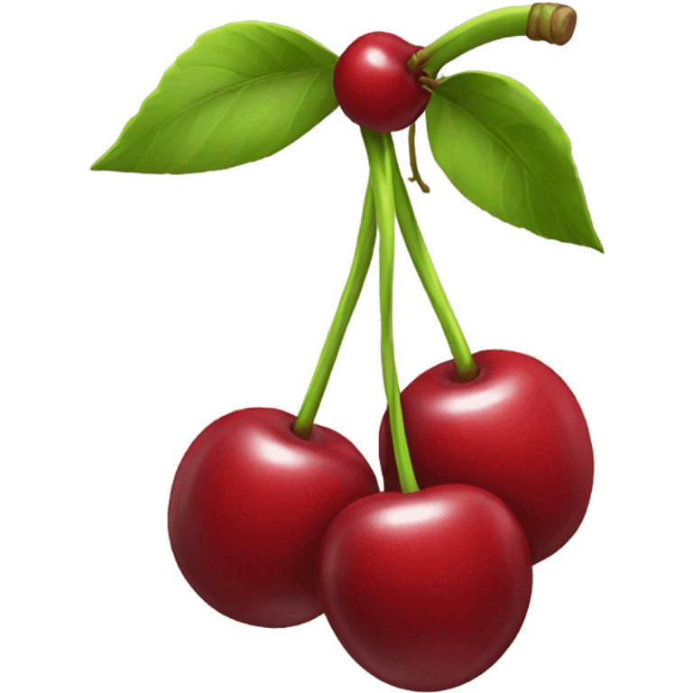 Bow with cherries hanging emoji