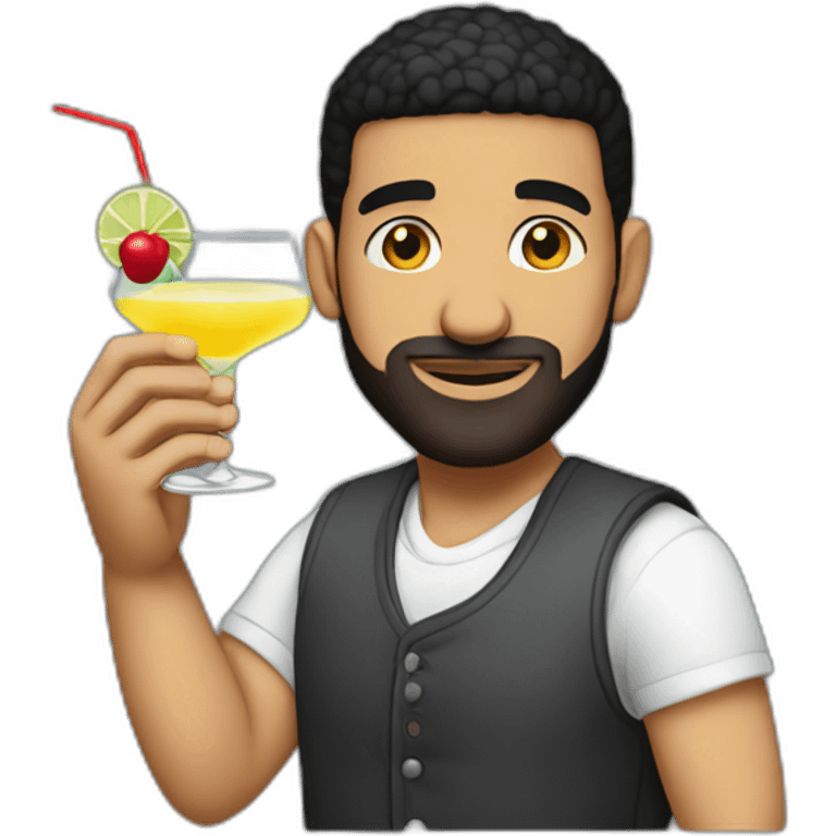 Drake with a cocktail emoji