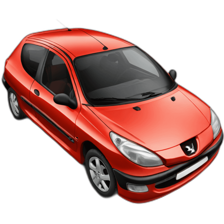 Peugeot 206 rouge feu emoji