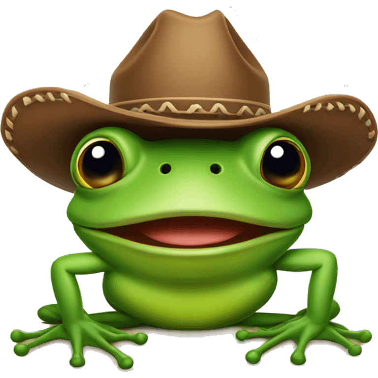 Frog with cowboy hat emoji