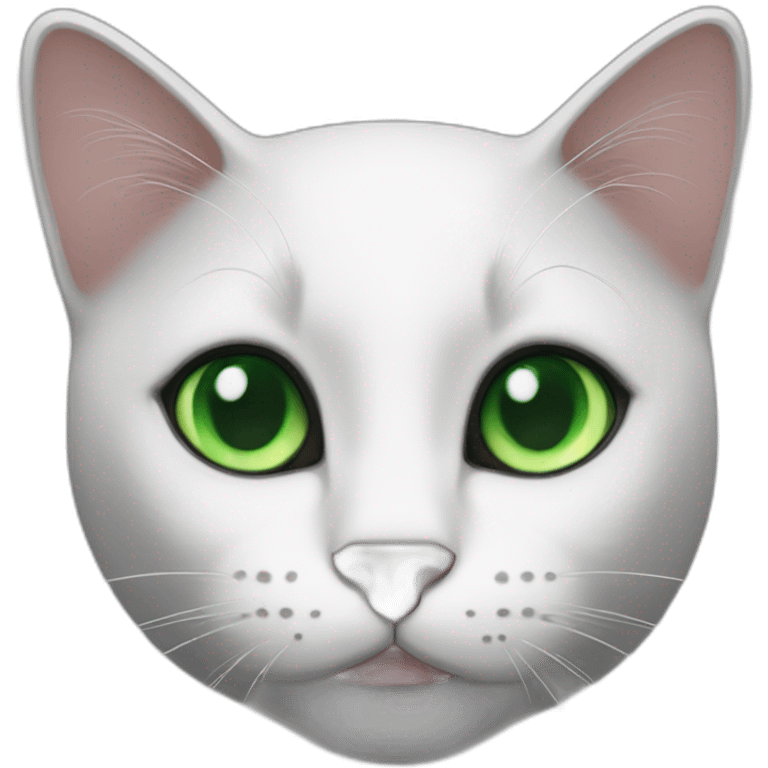 white black cat green eyes emoji