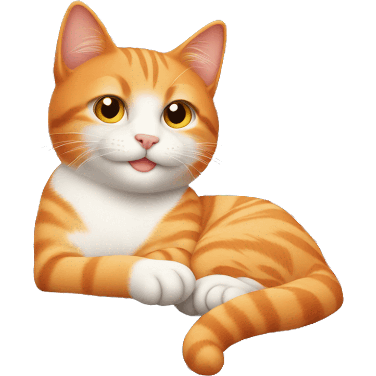 Cute orange cat chilling on a couch  emoji