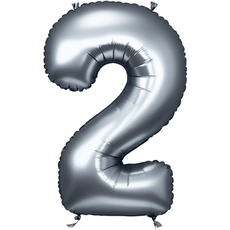 Silver balloon in shape of number 2 emoji