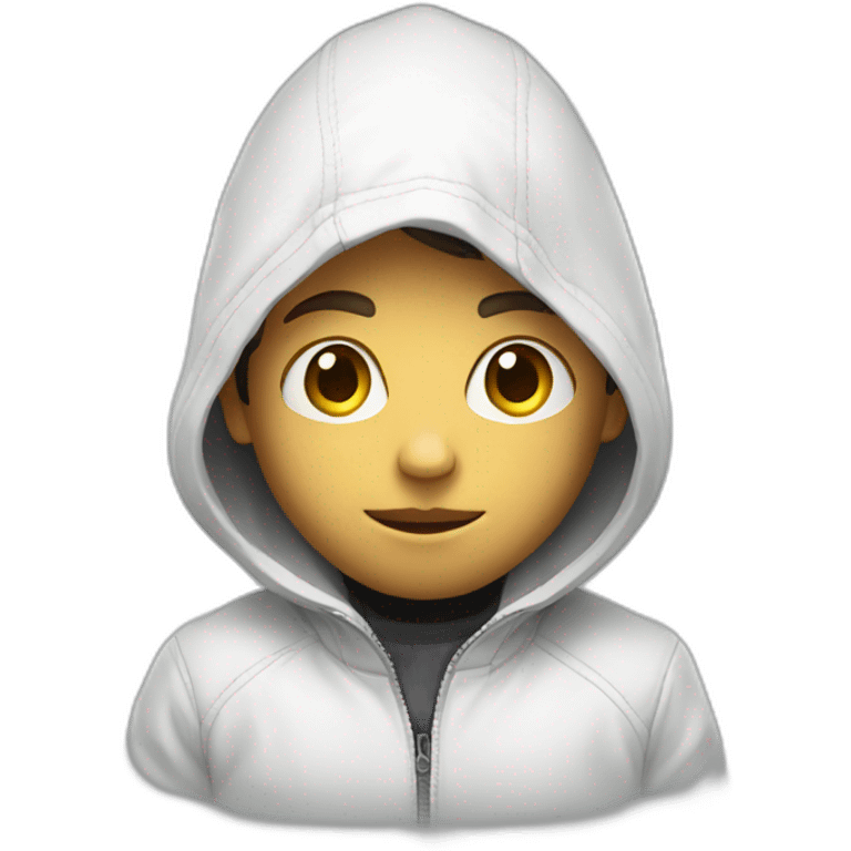 mysterious boy in white jacket emoji