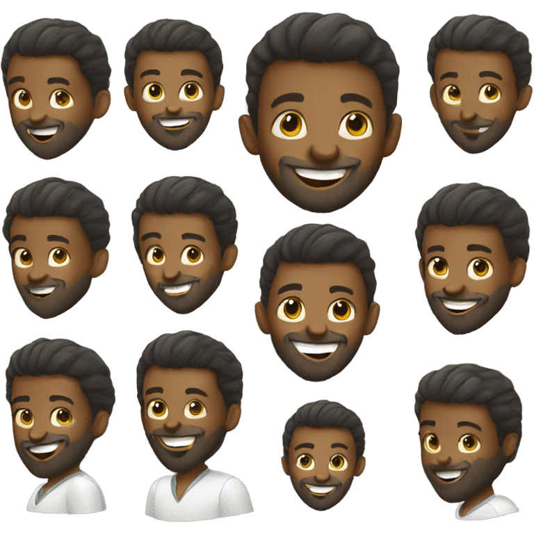 smiling boy with beard Colombian emoji