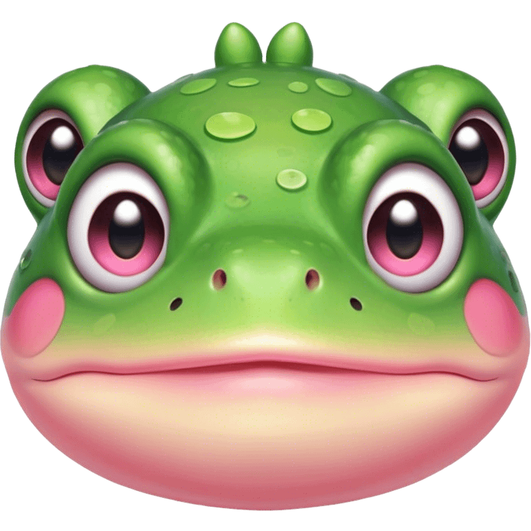 Mr cute frog cheeks pink blush emoji