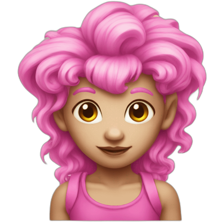 Pink lady troll cute emoji