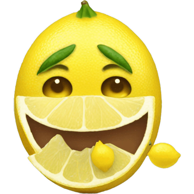 having a lemon in mouth emoji