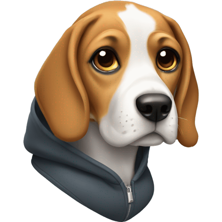 Beagle wearing a hoodie emoji